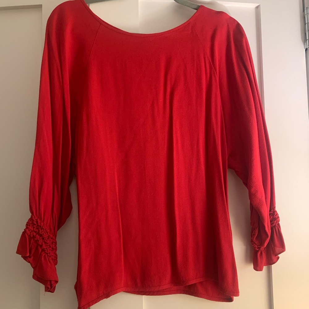 Maje Red Crepe Top